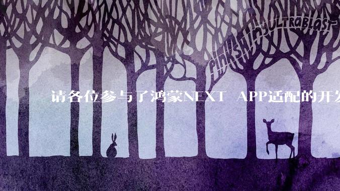 请各位参与了鸿蒙NEXT APP适配的开发者来谈一谈适配过程中的感受？